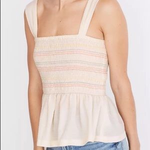 Madewell (Texture & Threads), Womens Top, Tanktop, Smocked Top, Cream/White, XXS